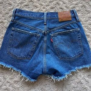 Genuine Levi’s 501 distressed jean shorts